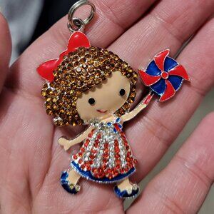 Charm for Necklace or Keychain - 4th of July